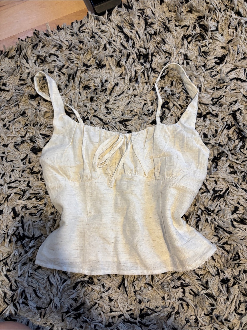 Nordstrom All in Favor Cream Spaghetti Strap Peasant Crop Tank - Women's